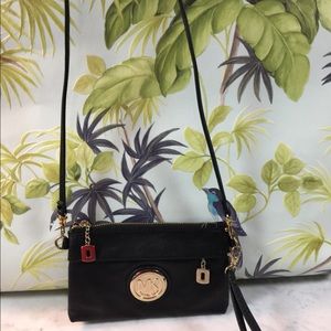 Black leather Mk crossbody purse